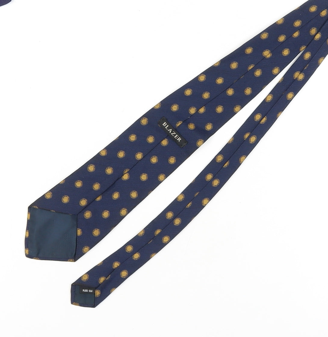Blazer Men's Blue Silk Polka Dot Slim Tie