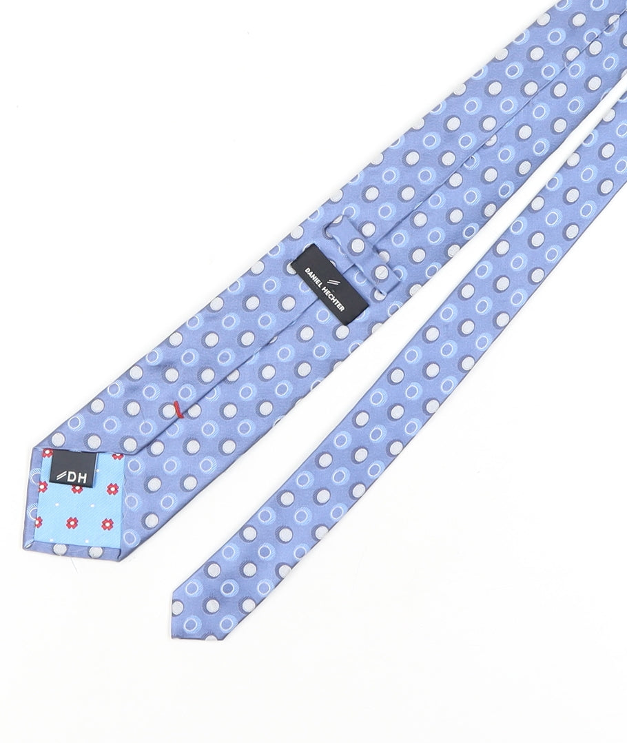 Daniel Hechter Men's Blue Polka Dot Silk Tie
