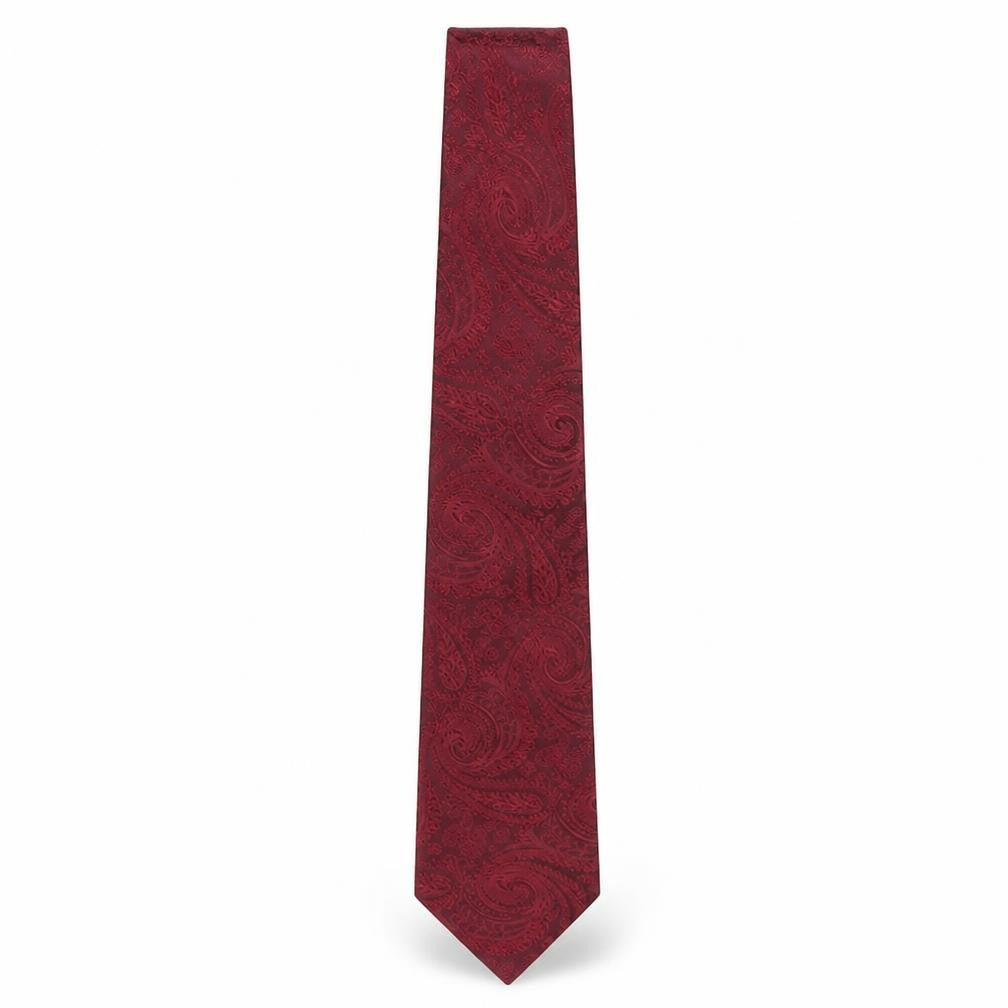 Moss 1851 Men's Red Paisley Silk Tie
