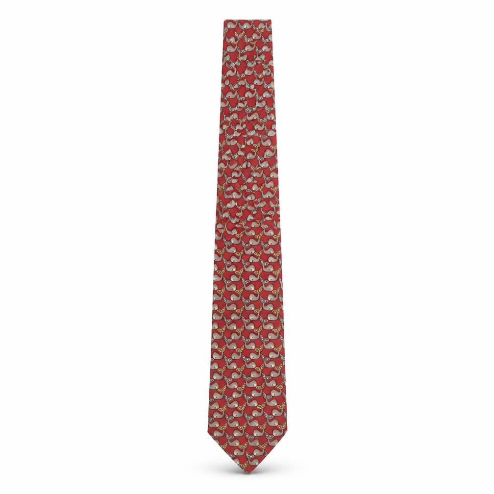 Jonelle Silk Red Animal Print Men's Tie