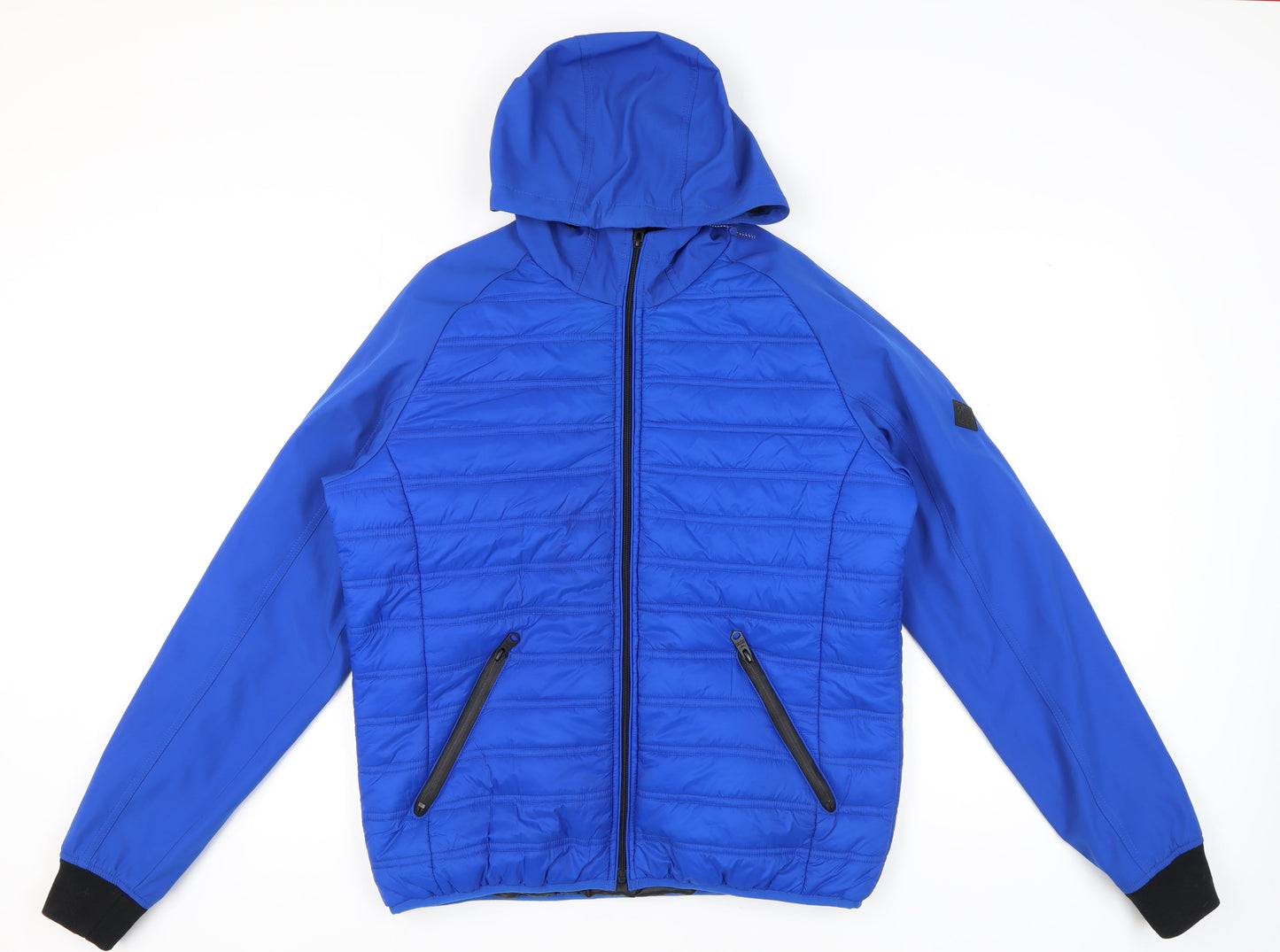 Threadbare Men's Blue Puffer Jacket M