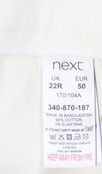 Next Women's White Cotton Trousers Size 22