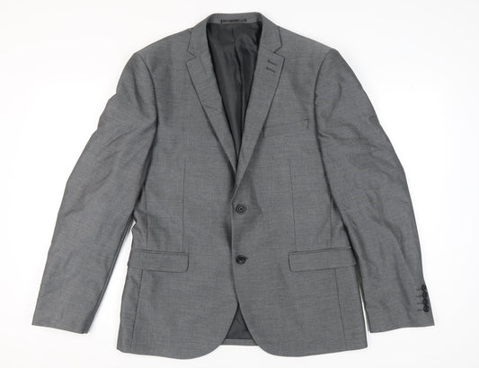 Next Men's Grey Blazer, Size 42, Regular Fit