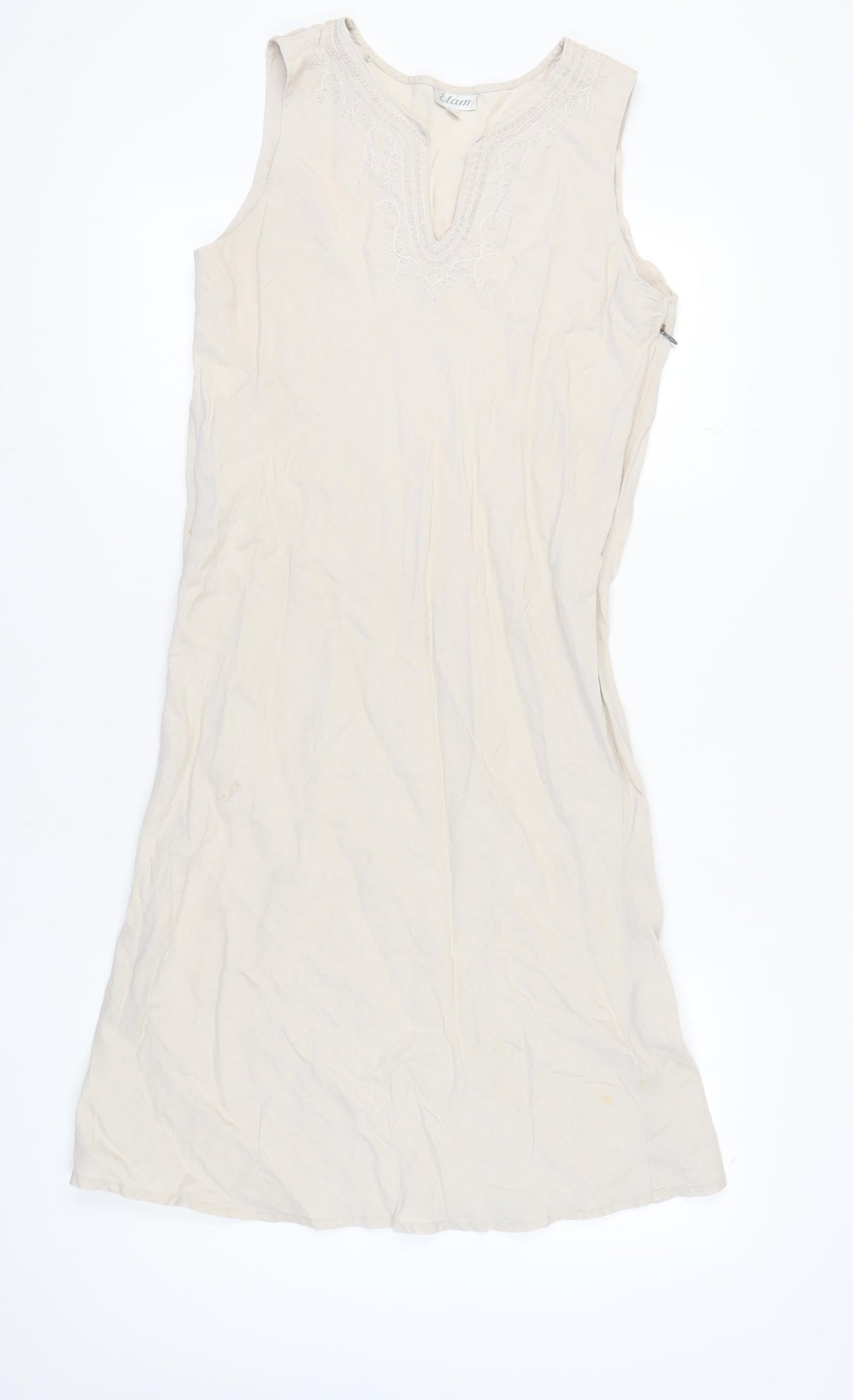 Etam Women's Ivory Sleeveless Dress Size 12