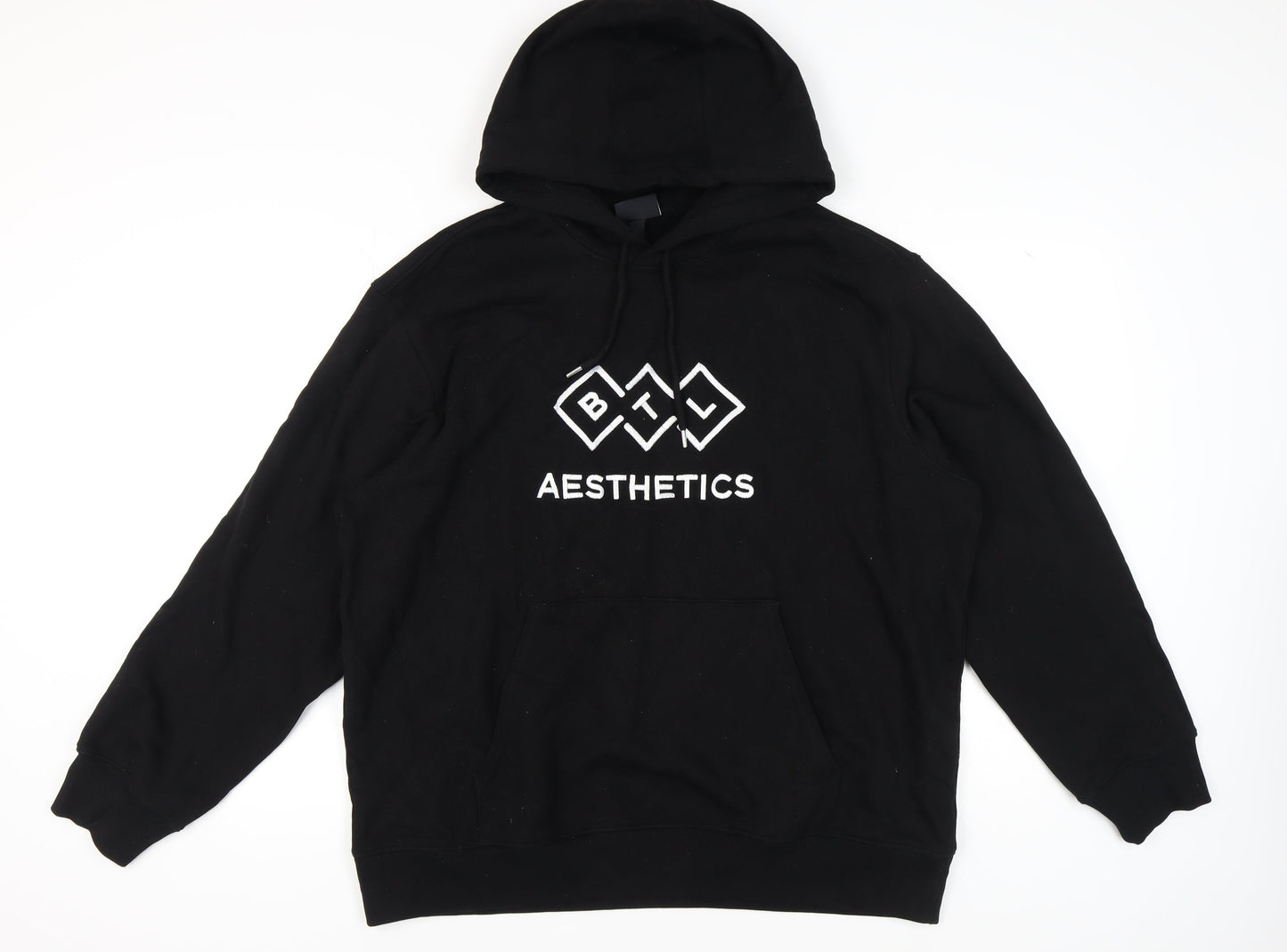 H&M Men's Black 2XL Pullover Hoodie - Stylish & Comfy