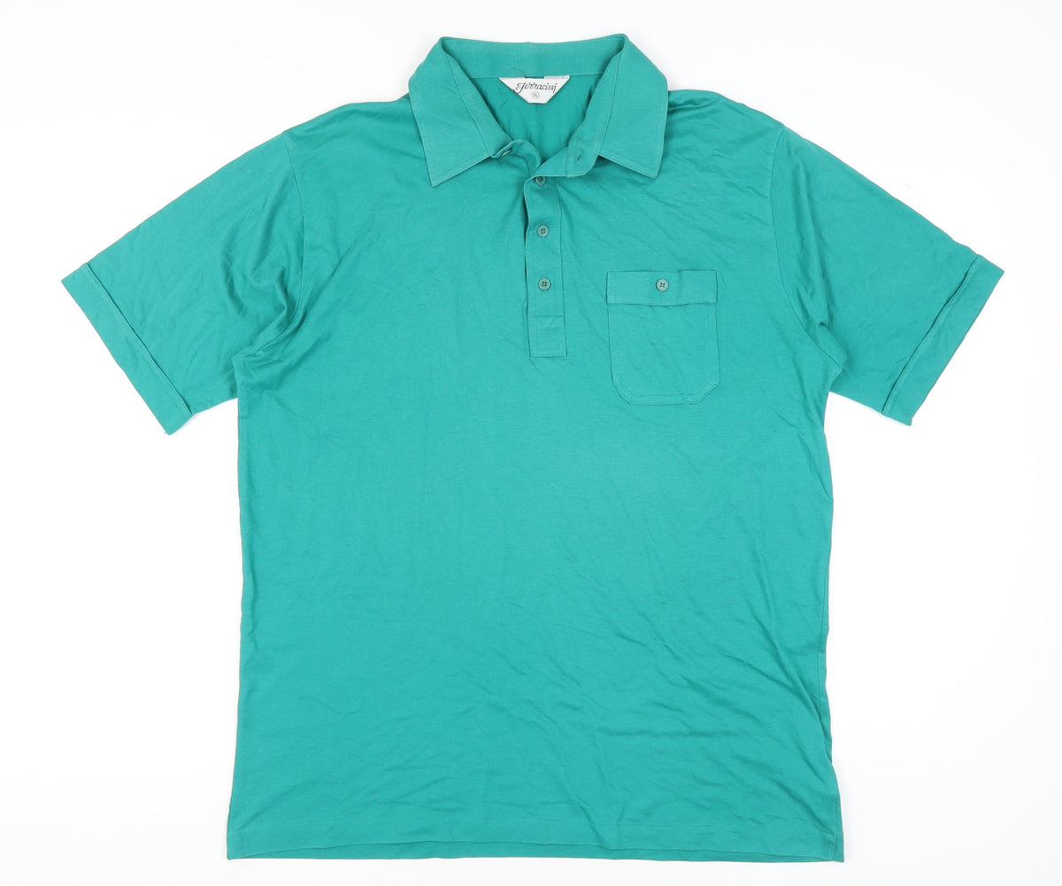 Ferracini Men’s Green XL Polo with Button Closure
