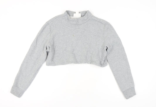 Monki Women's Grey Mock Neck Sweatshirt Size S