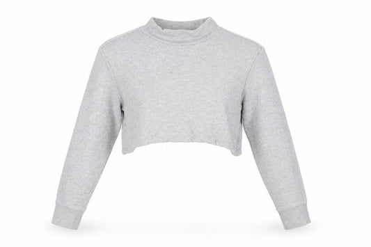 Monki Women's Grey Mock Neck Sweatshirt Size S