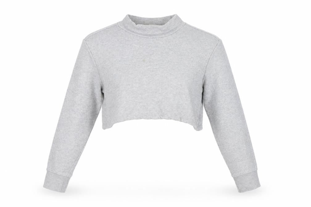 Monki Women's Grey Mock Neck Sweatshirt Size S
