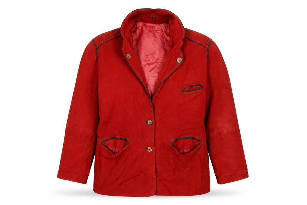 Peter Hahn Women's Red Suede Blazer Size 14