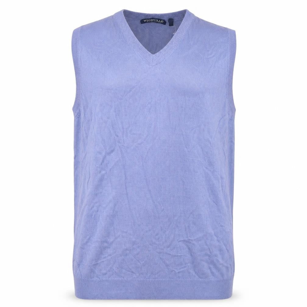 Woodville Men's Blue V-Neck Sleeveless Vest L