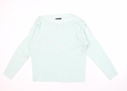 Phase Eight Unisex Green Lightweight Button Jumper