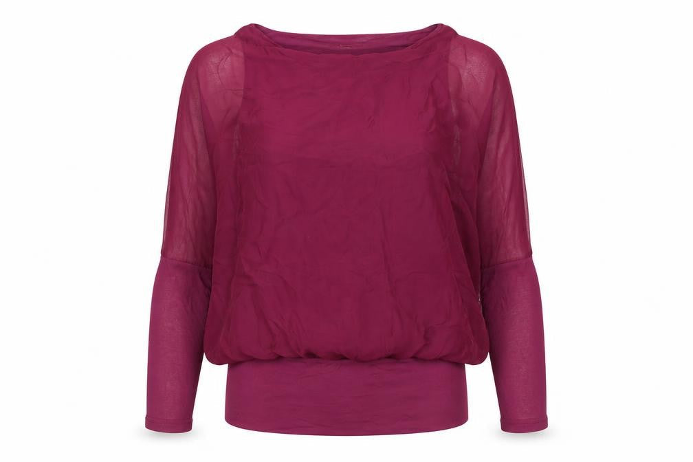 Phase Eight Women's Purple Batwing Chiffon Top