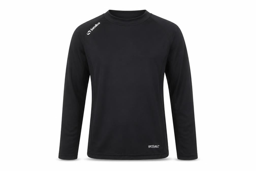 Sondico Boys Black Long Sleeve Athletic T-Shirt, 11-12 Years