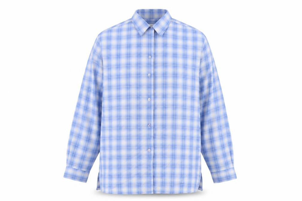 Jumper Men's Blue Plaid Button-Up Shirt, L, Casual