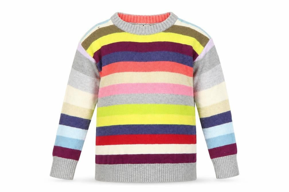 Marks & Spencer Girls Multicoloured Striped Pullover Jumper XS
