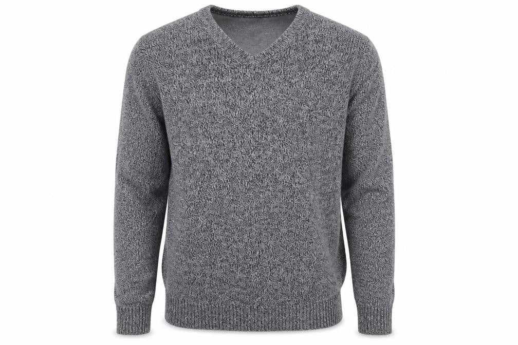Maine Men's Grey V-Neck Pullover Jumper M
