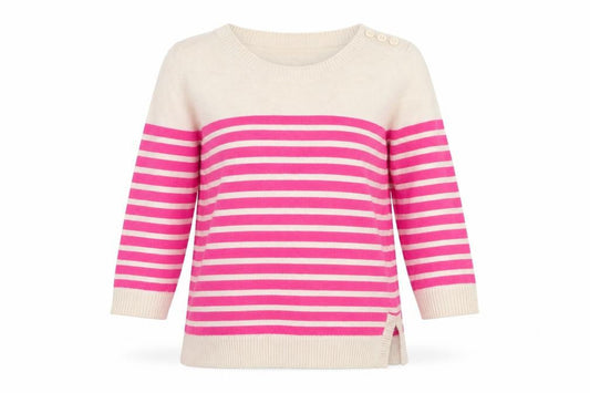 Gap Women's Pink Striped Pullover Jumper Size S