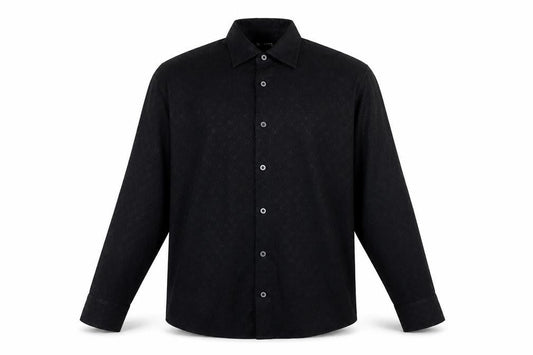 Vintage Men's XL Black Button-Up Shirt