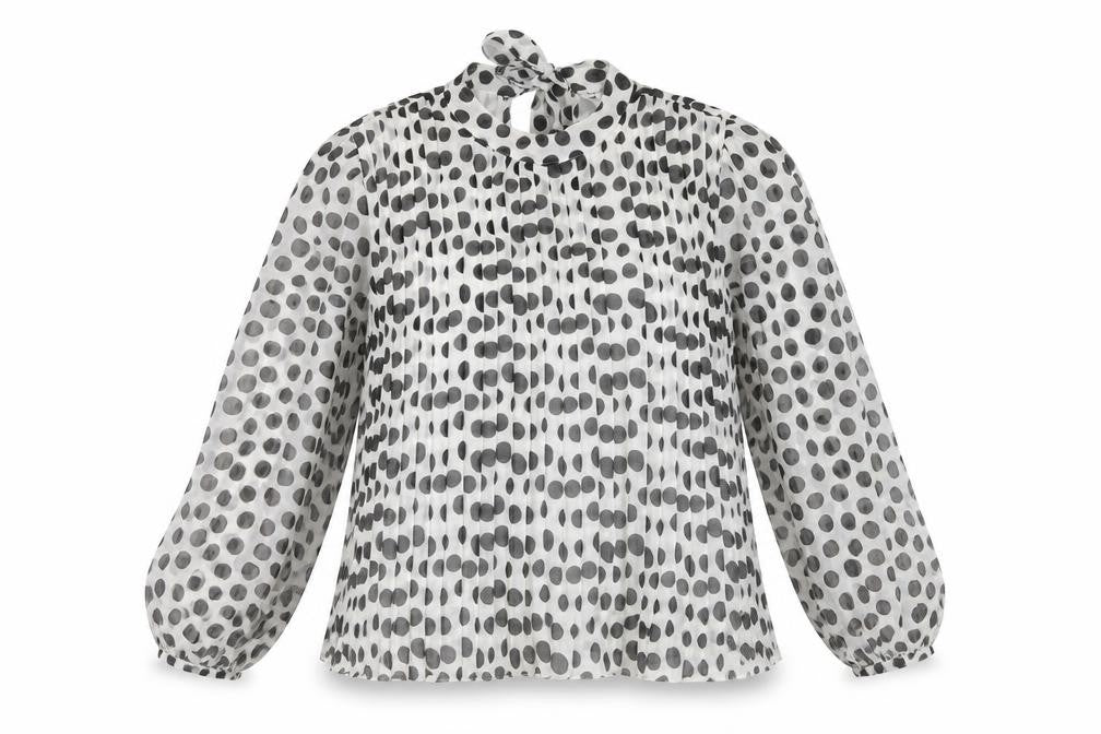 River Island Women's White Polka Dot Tunic Blouse Size 14