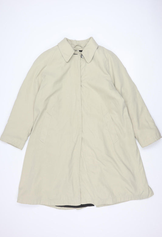 Girell Men's Beige Overcoat, Size 36, Button Closure