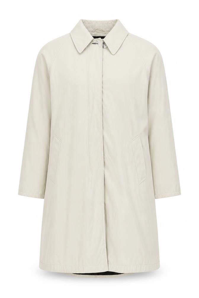 Girell Men's Beige Overcoat, Size 36, Button Closure