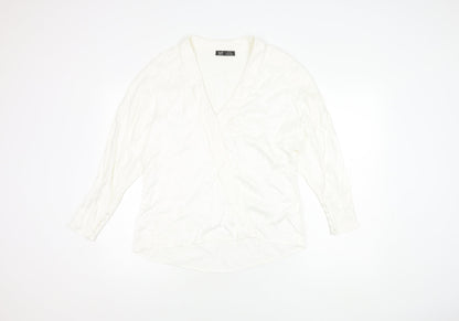 Zara Women's White Wrap Blouse M
