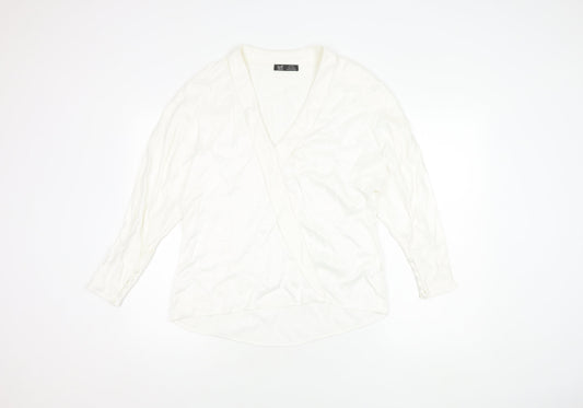 Zara Women's White Wrap Blouse M