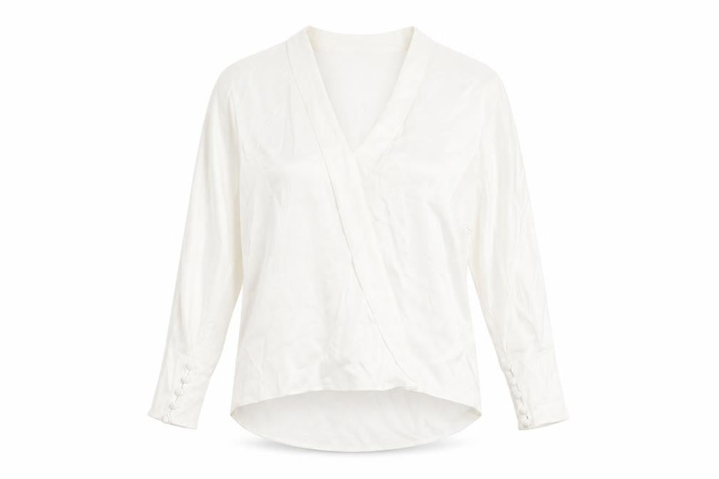 Zara Women's White Wrap Blouse M