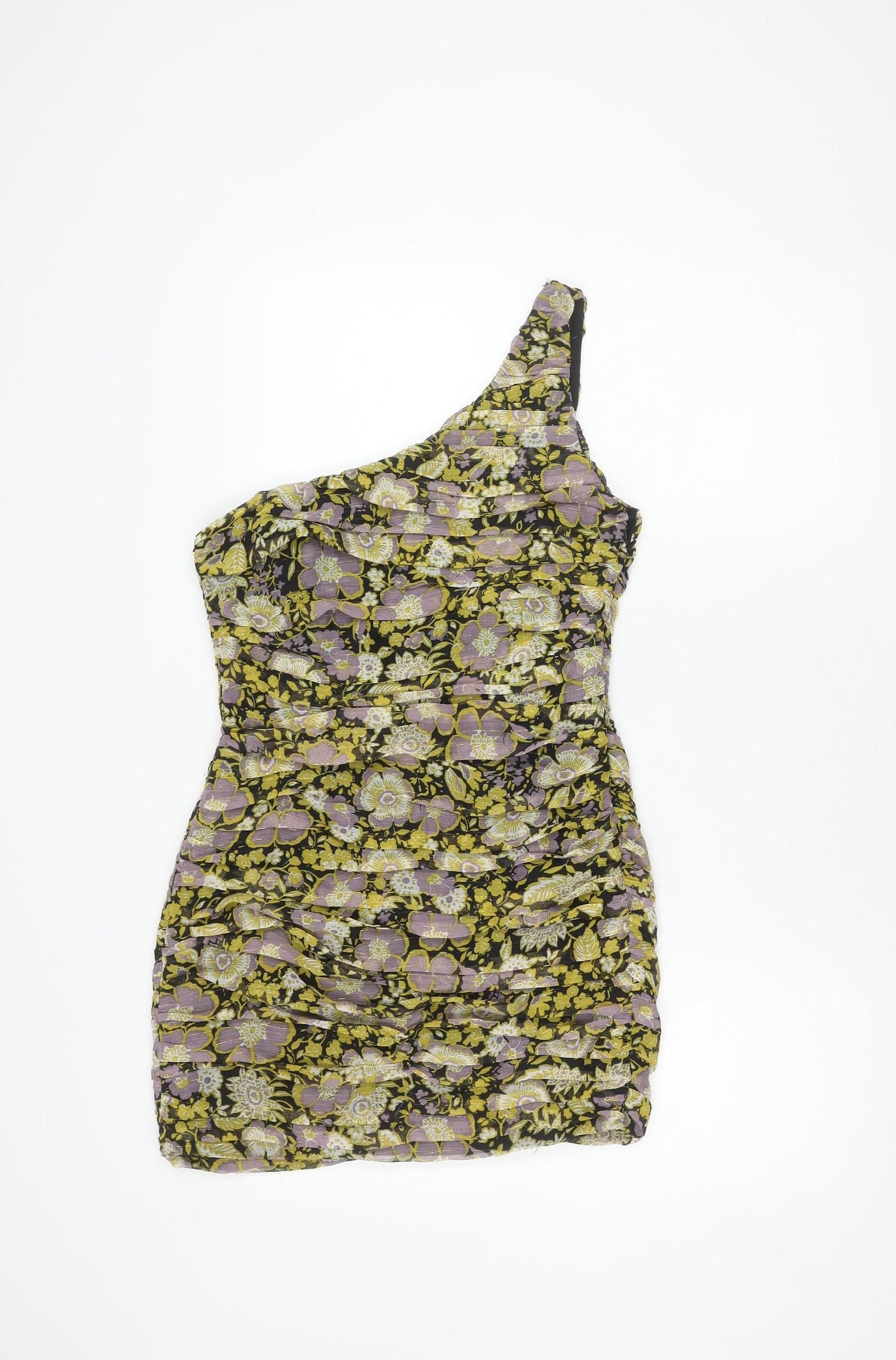 Zara Women's Multicoloured Floral Dress, Size 12