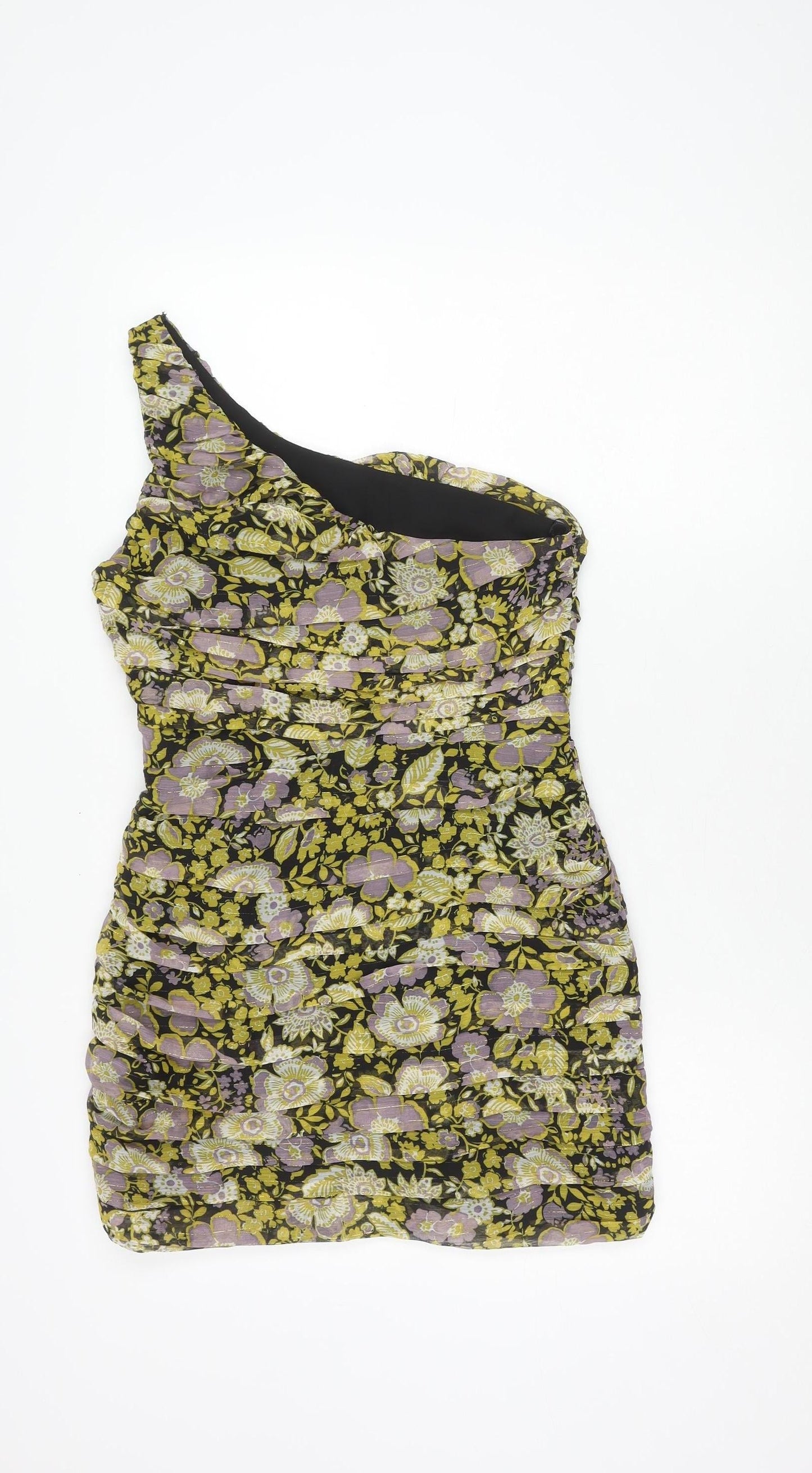 Zara Women's Multicoloured Floral Dress, Size 12