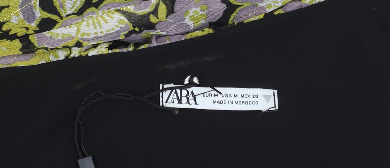 Zara Women's Multicoloured Floral Dress, Size 12