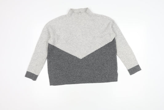 Marks and Spencer Women's Grey Mock Neck Pullover Jumper
