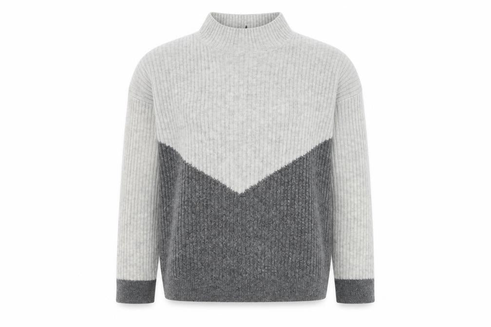 Marks & Spencer Women's Grey Mock Neck Pullover Jumper