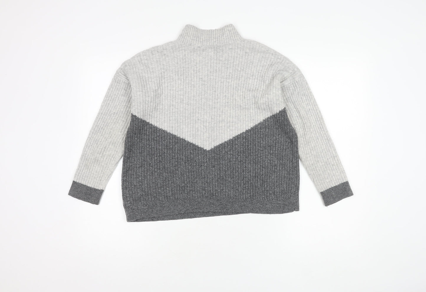 Marks and Spencer Women's Grey Mock Neck Pullover Jumper