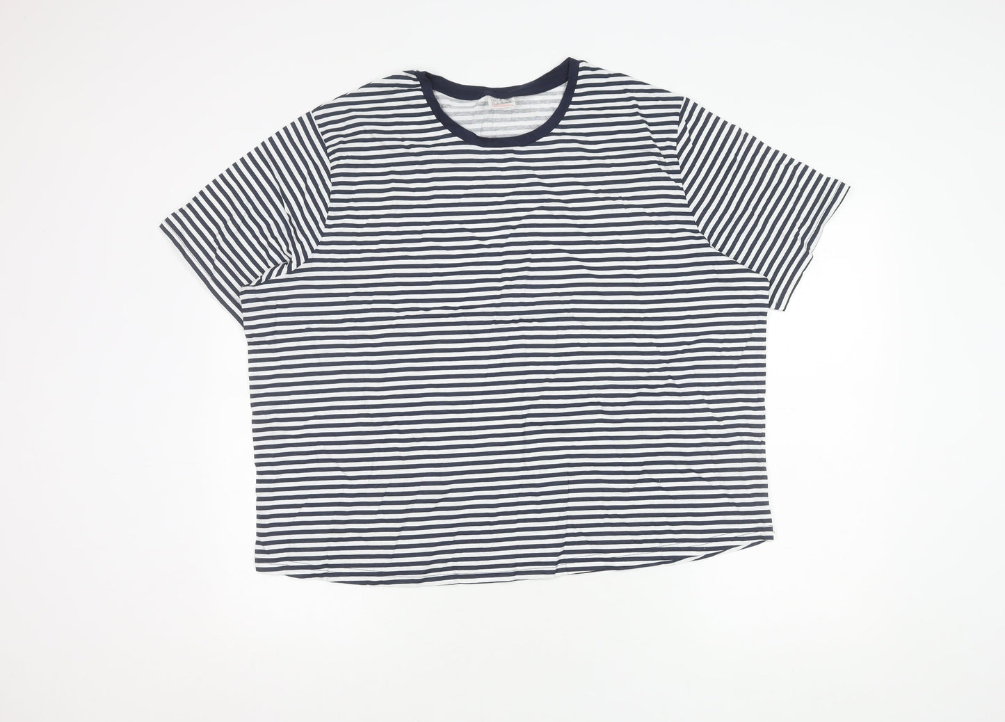Anne De Lancay Women's Blue Striped T-Shirt XXL