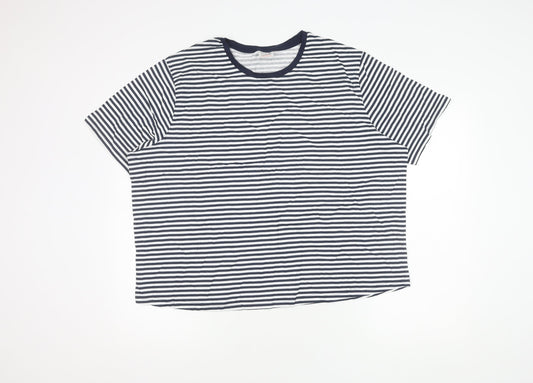 Anne De Lancay Women's Blue Striped T-Shirt XXL