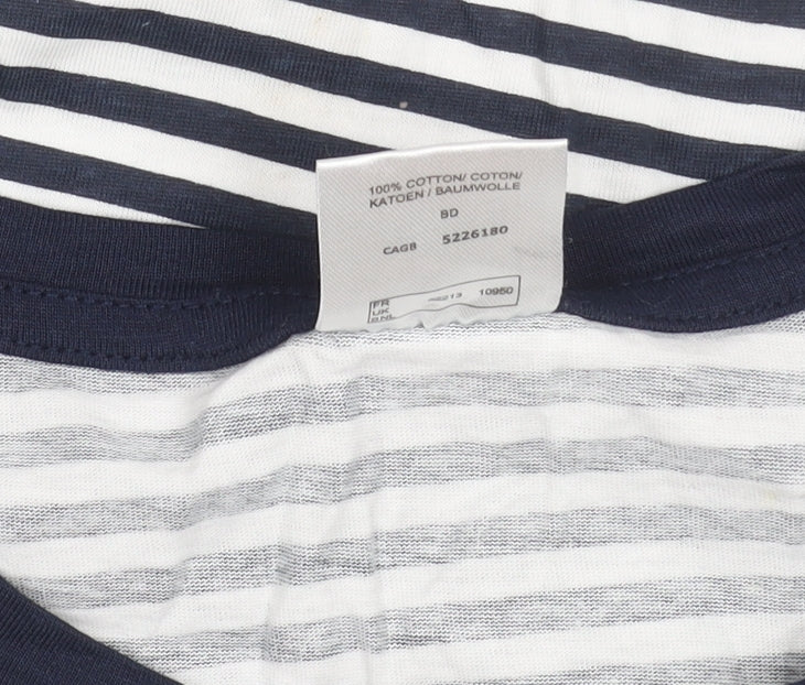 Anne De Lancay Women's Blue Striped T-Shirt XXL