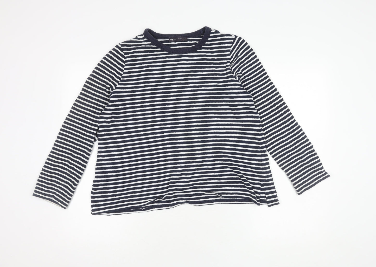 Marks and Spencer Women's Blue Striped Jumper Size 12