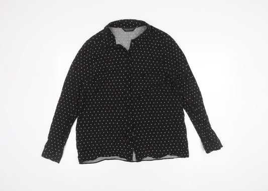 Dorothy Perkins Black Heart Print Blouse, UK 14, Women's Wear