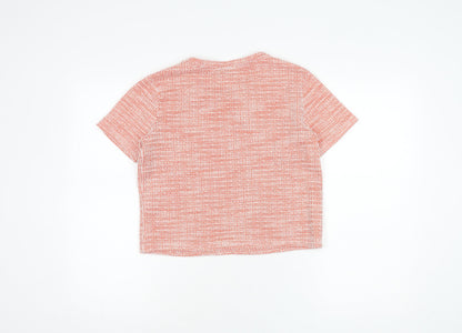 Zara Women's Red Cropped T-Shirt - Medium