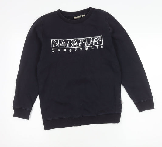 Napapijri Boys Black Logo Sweatshirt - Size 12