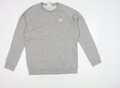 Additional front view of Adidas Men's Grey Pullover Sweatshirt Medium