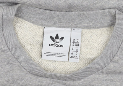 Brand and care label for Adidas Men's Grey Pullover Sweatshirt Medium