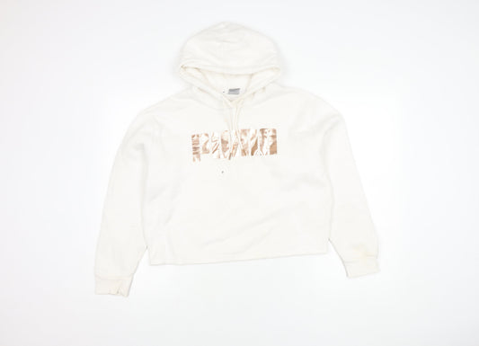Puma Women's White Pullover Hoodie L - Casual & Comfy
