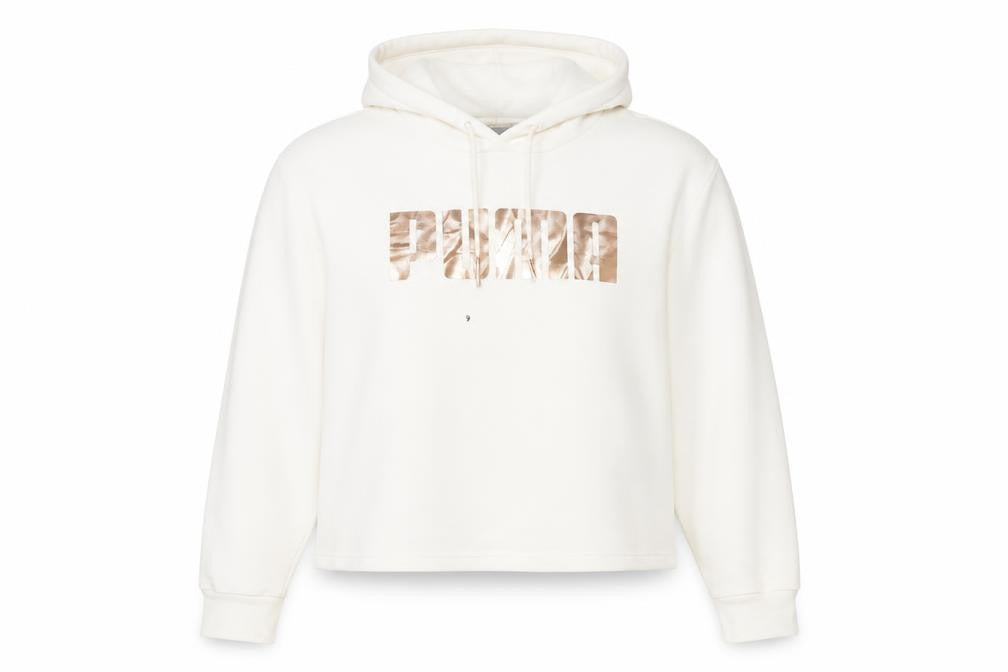 Puma Women's White Pullover Hoodie L - Casual & Comfy
