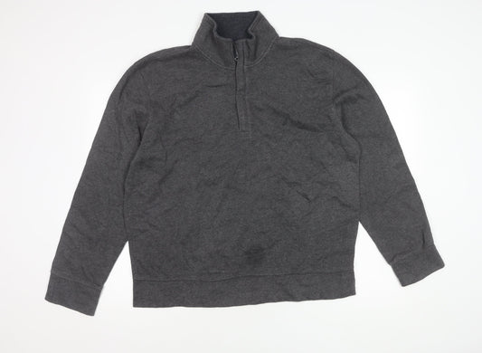 Nautica Men's Grey Large Half Zip Sweatshirt