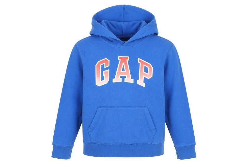 Gap Boys Blue Pullover Hoodie L Logo Cotton Blend Casual