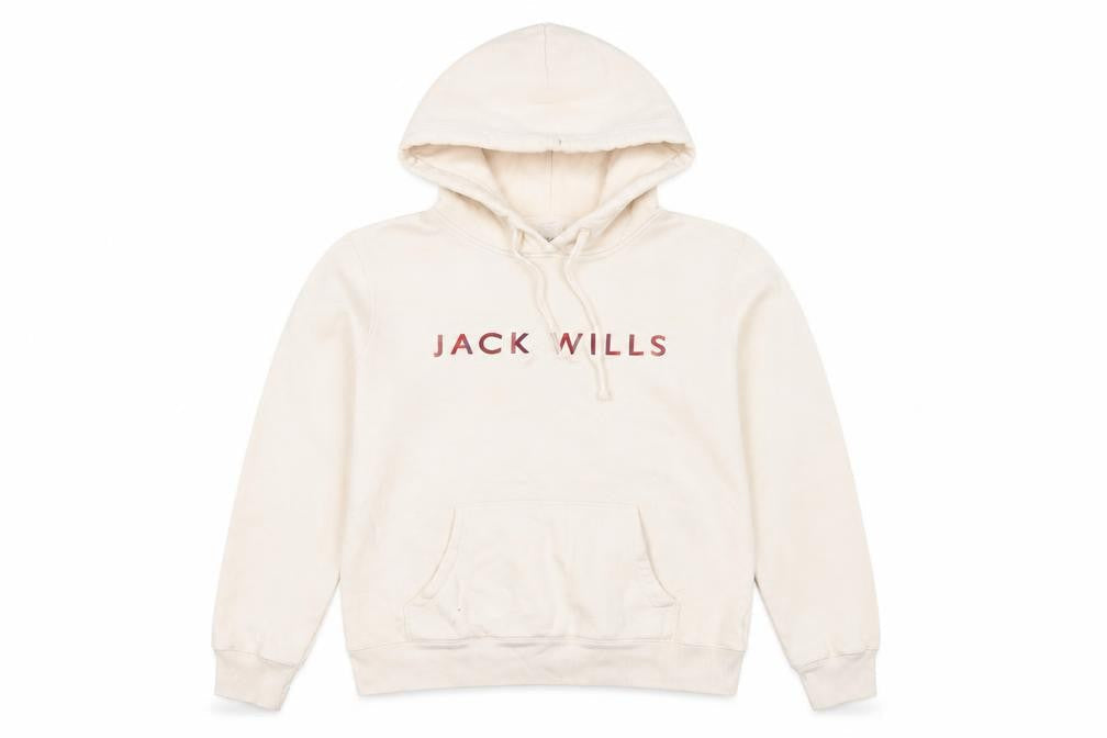 Jack Wills Girls Beige Pullover Hoodie Size 8 with Logo