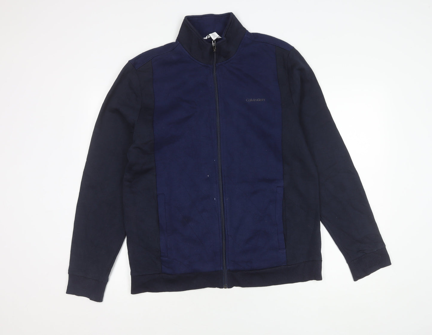 Calvin Klein Men's Blue Cotton Jacket, Size L, Casual